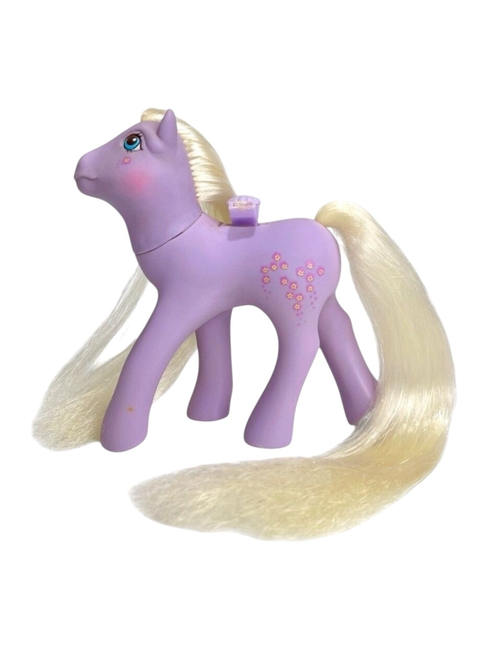 Vintage G1 My Little Pony Forget-Me-Not Flutter Ponies Purple White Hasbro 1985